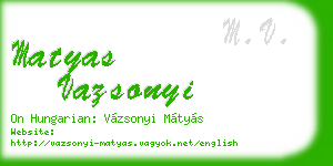 matyas vazsonyi business card